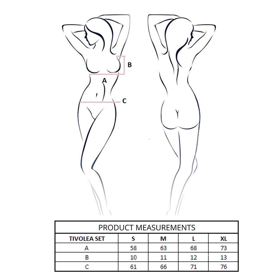 PASSION - TIVOLEA BRA + THONG SET VIOLET L/XL