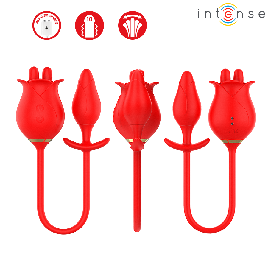 INTENS - MELANIE DOBBEL KLITORISSTIMULATOR MED SIKKSAKK-TUNGE
