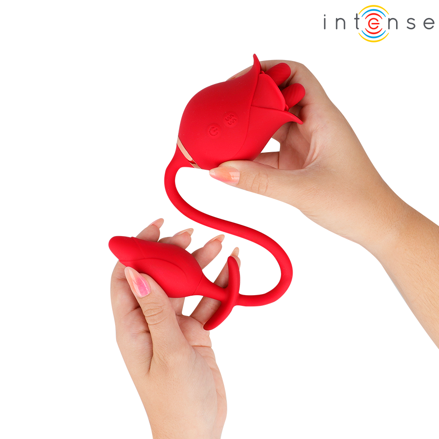 INTENS - MELANIE DOBBEL KLITORISSTIMULATOR MED SIKKSAKK-TUNGE