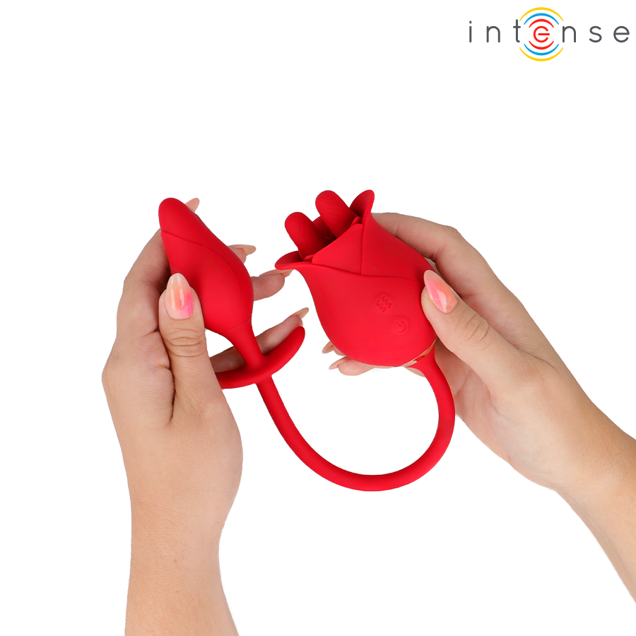 INTENS - MELANIE DOBBEL KLITORISSTIMULATOR MED SIKKSAKK-TUNGE