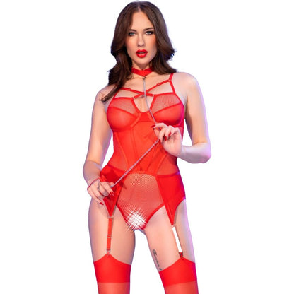 CHILIROSE - CR 4879 CROTCHLESS BODYSUIT RED XL
