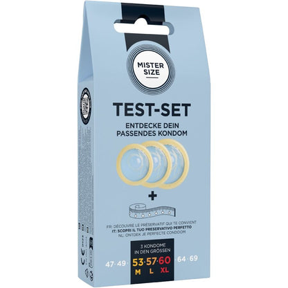 MISTER SIZE - TEST SET 3 DIFFERENT SIZED CONDOMS + MEASURING TAPE