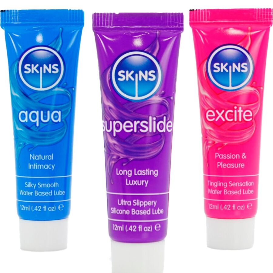 SKINS - VITAL LUBES KIT AQUA, SUPERSLIDE &amp; EXCITE SMØREMIDLER 3 x 12 ML