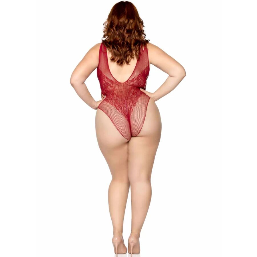LEG AVENUE - 81641X SØMLØS BODY BURGUNDØR STØRRELSE 1X/2X