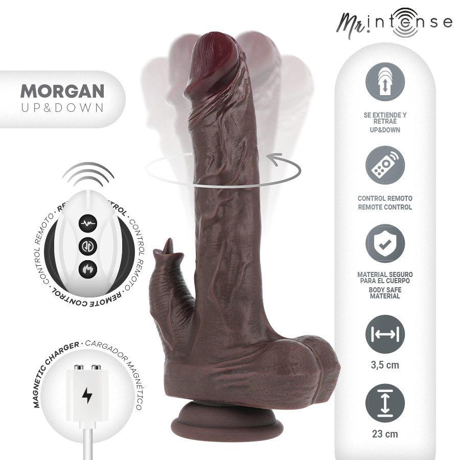MR INTENSE - MORGAN REALISTISK PENIS FJERNKONTROLL 23 CM -O- 3,5 CM