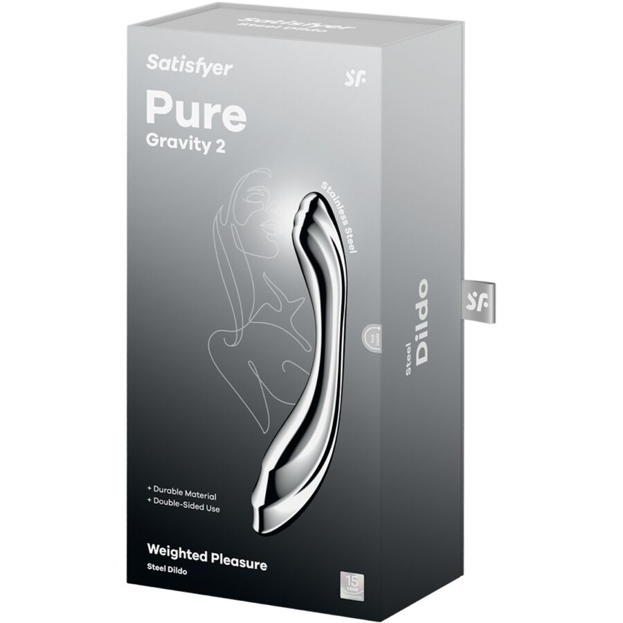 SATISFYER - PURE GRAVITY 2 DOBBELTENDET DILDO I RUSTFRITT STÅL