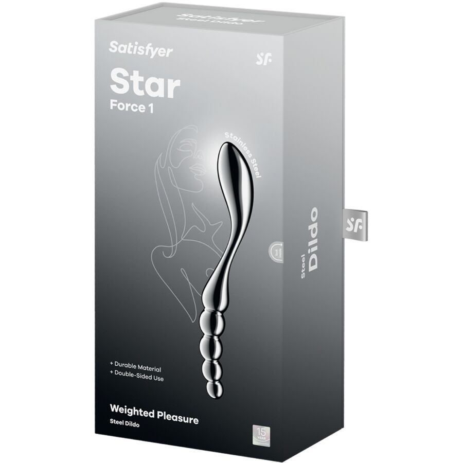 SATISFYER - STAR FORCE 1 DOBBELT DILDO I RUSTFRITT STÅL