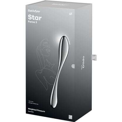 SATISFYER - STAR FORCE 3 DILDO I RUSTFRITT STÅL MED DOBBEL ENDER