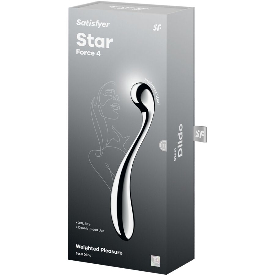SATISFYER - STAR FORCE 4 DILDO I RUSTFRITT STÅL MED DOBBEL ENDER