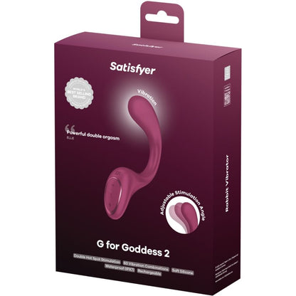 SATISFYER - G FOR GODDESS 2 KANINVIBRATORFLASKE BORDEAUX