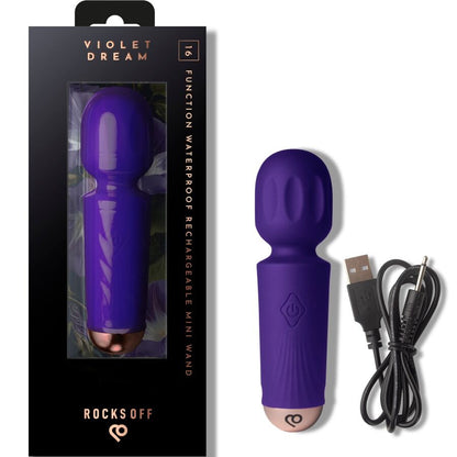 ROCKS-OFF - MINI RECHARGEABLE WAND 16 FUNCTIONS VIOLET DREAM