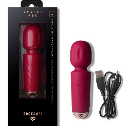 ROCKS-OFF - MINI RECHARGEABLE WAND 16 FUNCTIONS AZALEA RED