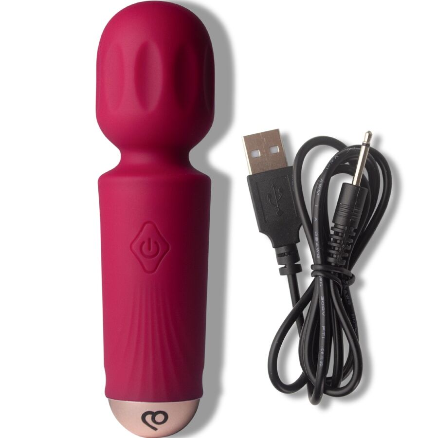 ROCKS-OFF - MINI RECHARGEABLE WAND 16 FUNCTIONS AZALEA RED