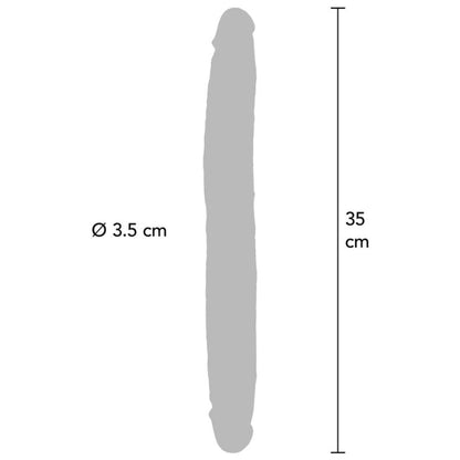 GET REAL - DOBBELTENDE SILIKON DILDO KARAMELL 35 CM
