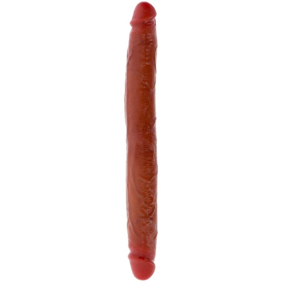 GET REAL - DOBBELTENDE SILIKON DILDO KARAMELL 35 CM