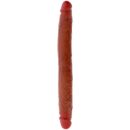 GET REAL - DOBBELTENDE SILIKON DILDO KARAMELL 35 CM