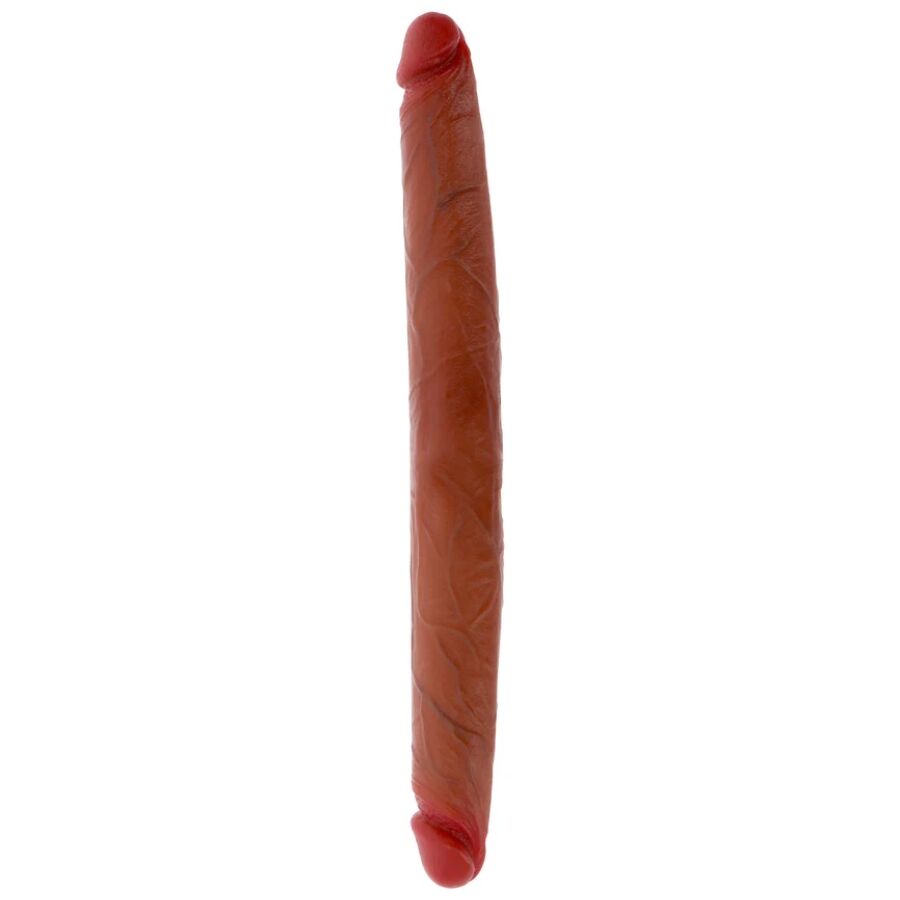 GET REAL - DOBBELTENDE SILIKON DILDO KARAMELL 40 CM