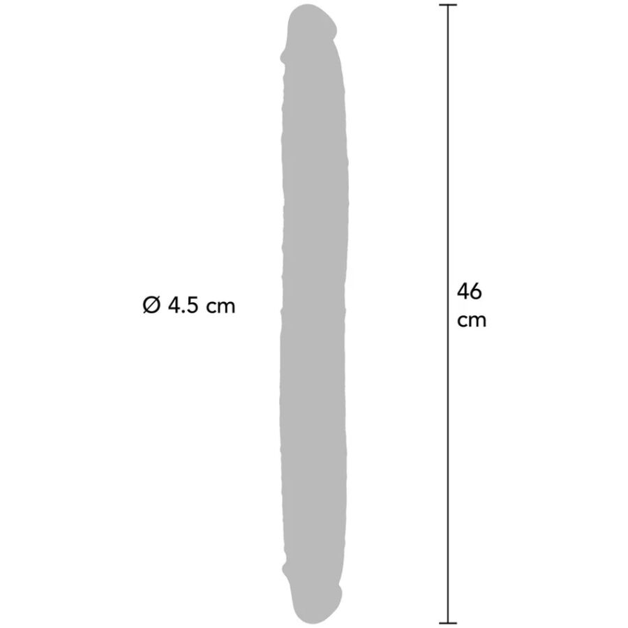 GET REAL - DOBBELTENDE SILIKON DILDO KARAMELL 46 CM