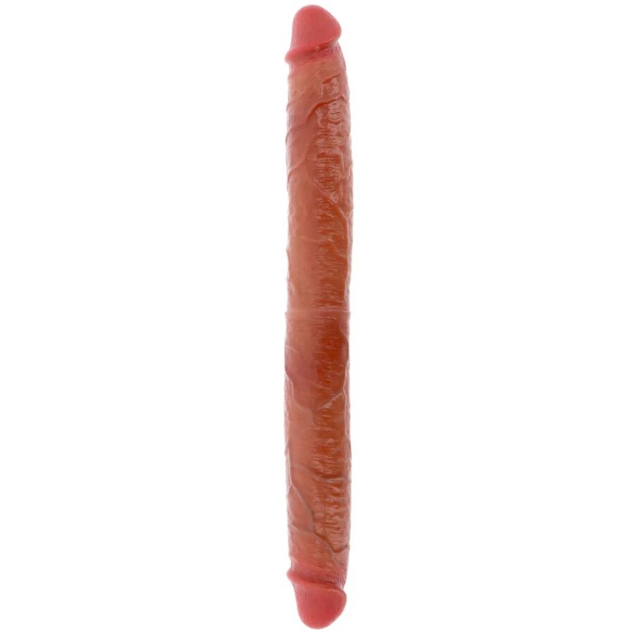 GET REAL - DOBBELTENDE SILIKON DILDO KARAMELL 46 CM