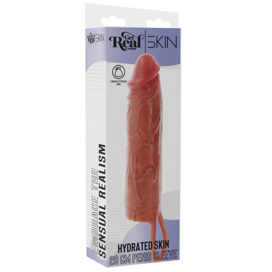 GET REAL - HYDRATED HUD SILIKON PENIS SLEEVE KARAMELL 20 CM