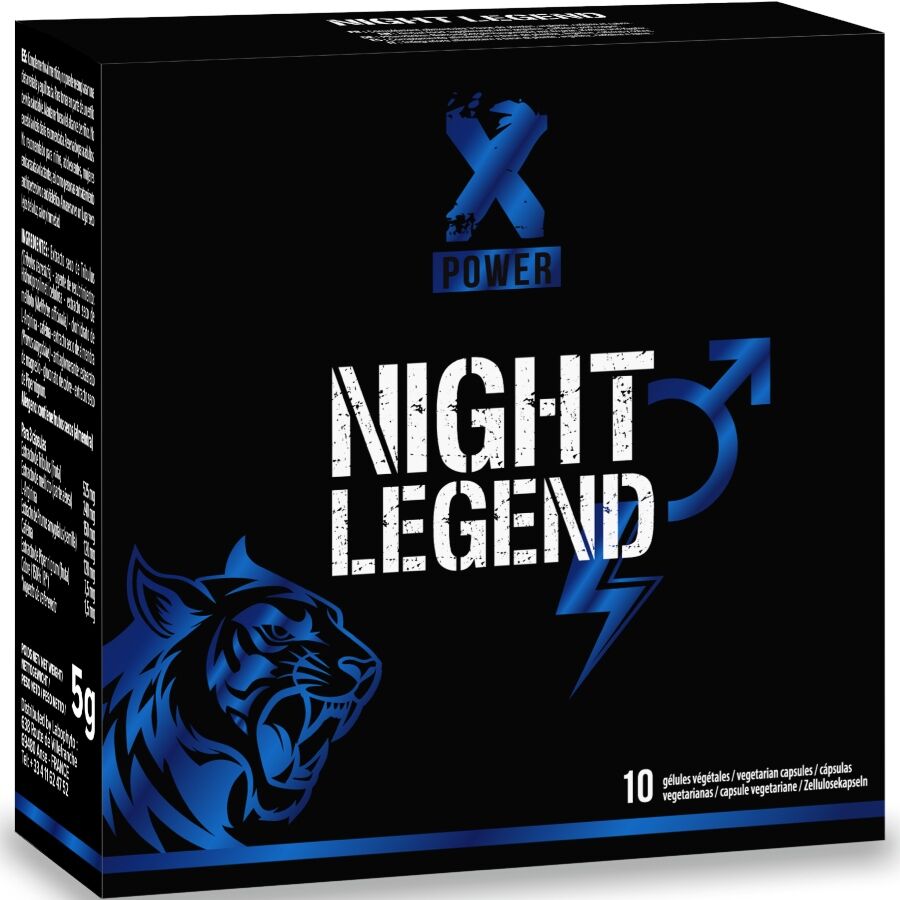 XPOWER - NIGHT LEGEND RASKVIRKENDE STIMULANSER FOR EREKSJON OG YTELSE 10 KAPSLER