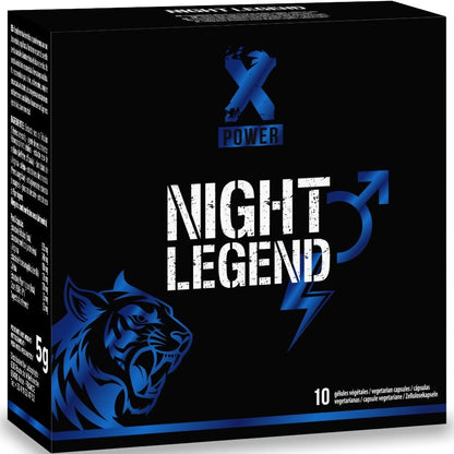 XPOWER - NIGHT LEGEND RASKVIRKENDE STIMULANSER FOR EREKSJON OG YTELSE 10 KAPSLER