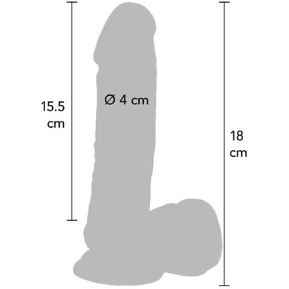 GET REAL - DILDO 18 CM MED BALLER VIBRATOR HUD