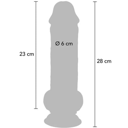 VÆR VIRKELIG - DELUXE REALISTISK PENIS MED EKSTRA TYKKE TESTIKLENE 28 CM