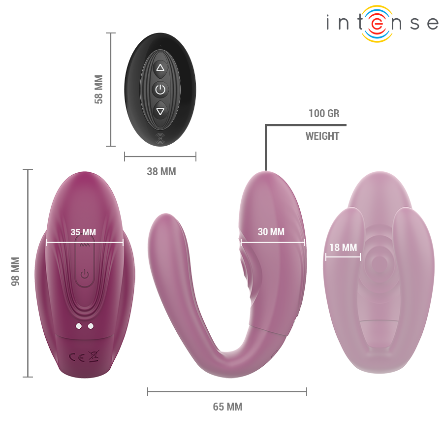 INTENS - SANDRA TAPPING OG VIBRASJONSKLEMMESTIMULATOR FJERNKONTROLL