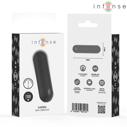 INTENSE - KAREN MINI RECHARGEABLE VIBRATING BULLET BLACK