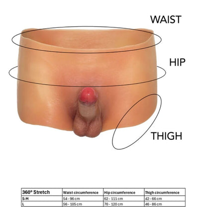 SKJULT BEGYNNELSE - ALTER EGO BOXERSHOT MED PENIS 18 CM STØRRELSE L