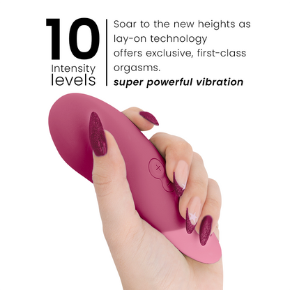 WOMANIZER - VIBE LAY-ON STILLE VIBRATOR MØRKET ROSA