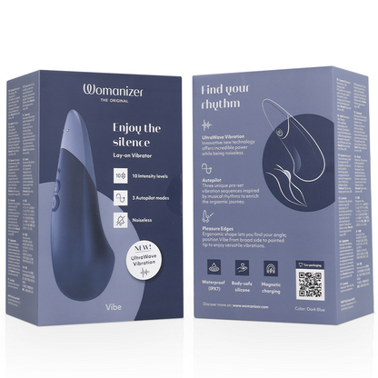 WOMANIZER - VIBE LAY-ON STILLE VIBRATOR MØRK BLÅ