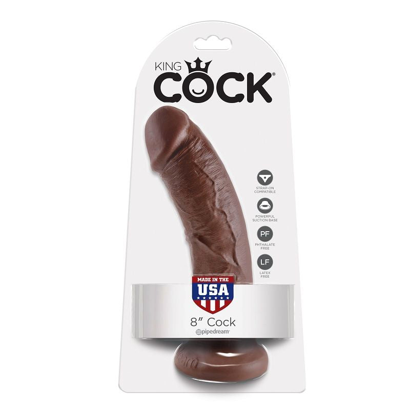 KONGEPIKK - 8 DILDOER BRUN 20,3 CM
