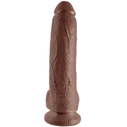 KONGEPIKK - 9 DILDOER BRUN MED BALLER 22,9 CM