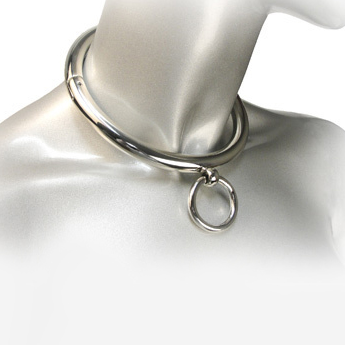 METALLHARD - BDSM-HALSKE MED RING 10 CM
