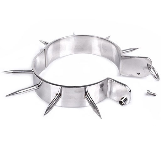 METALLHARD - BDSM SLAVEHALSBÅND MED SPISSER