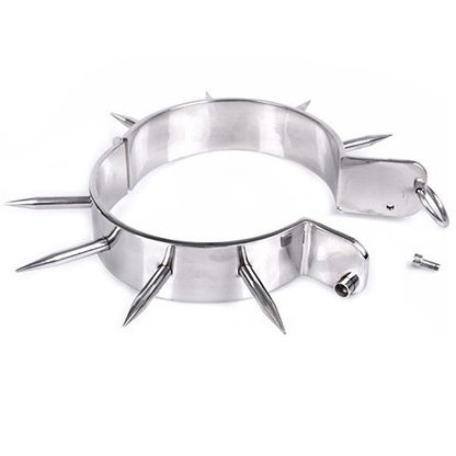 METALLHARD - BDSM SLAVEHALSBÅND MED SPISSER