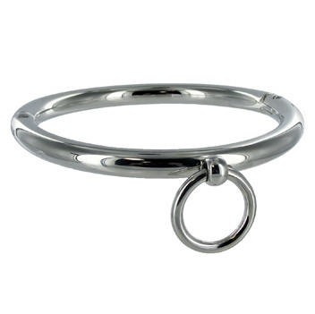 METALLHARD - BDSM-HALSKE MED RING 18 CM