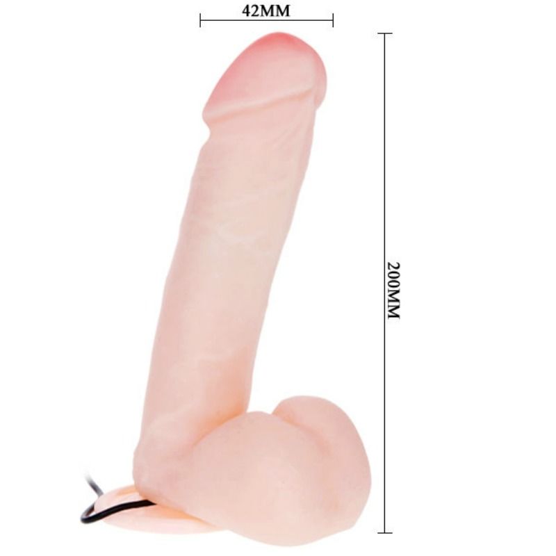 BAILE - REALISTISK DILDO MED VIBRASJON OG ROTASJON 20 CM