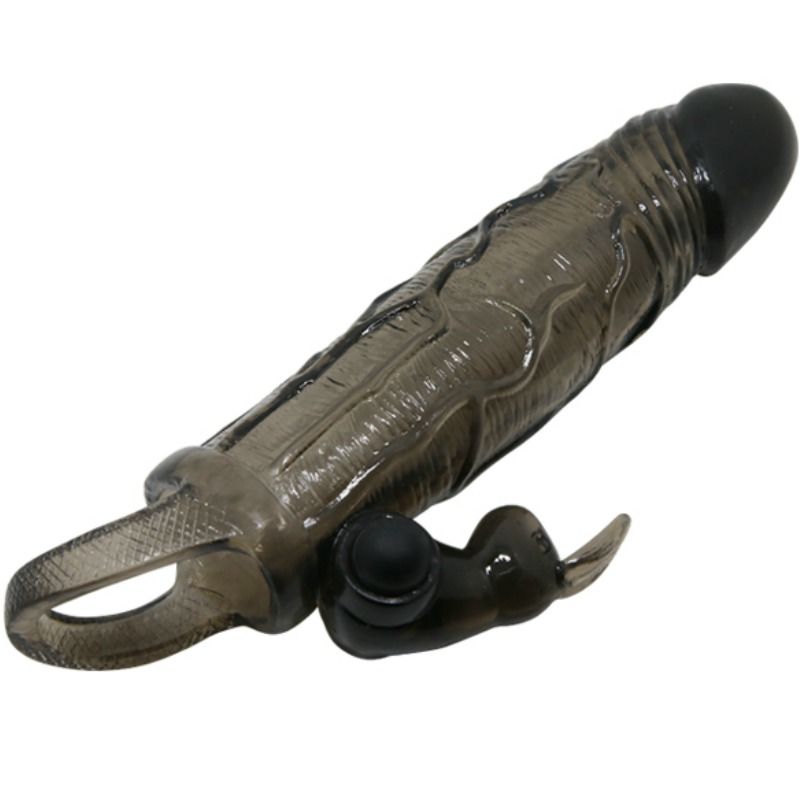 BAILE - BRAVE MAN PENISDEKSEL MED KANIN SVART 16,5 CM