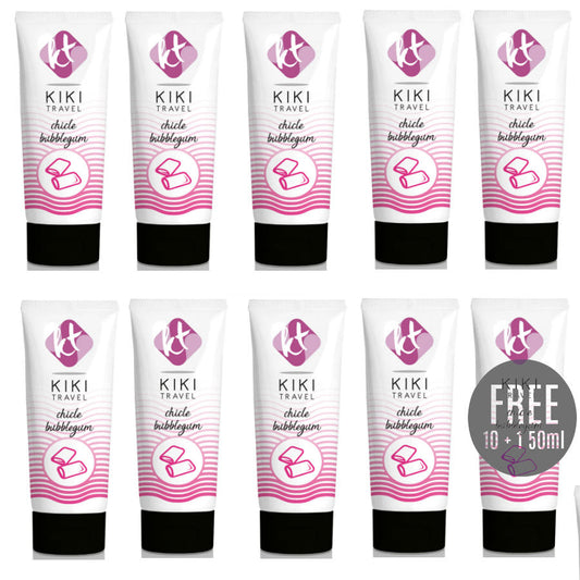 KIKÍ TRAVEL - GUM FLAVOR LUBRICANT 50ML 10 + 1 FREE
