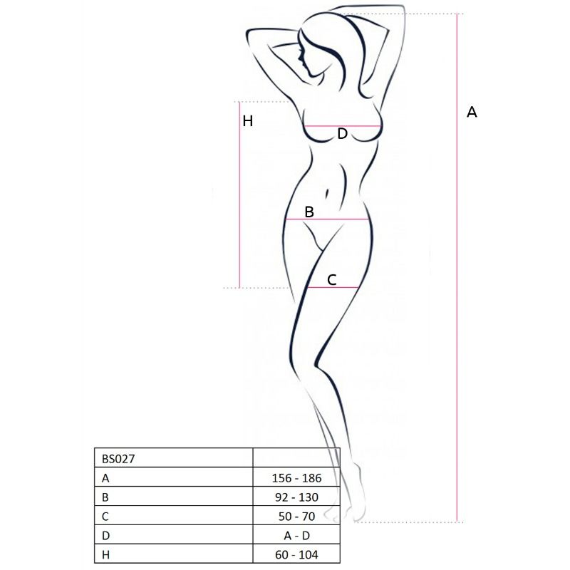 PASSION - KVINNE BS027 BODYSTOCKING HVIT KJOLE STIL EN STØRRELSE