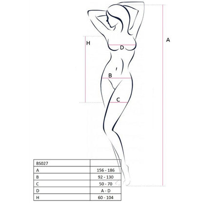 PASSION - KVINNE BS027 BODYSTOCKING HVIT KJOLE STIL EN STØRRELSE
