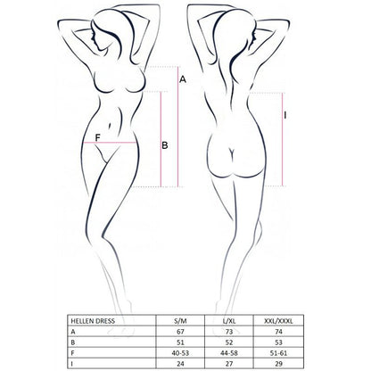 PASSION - KVINNE HELLEN KJOLE OG THONG STØRRELSE L/XL