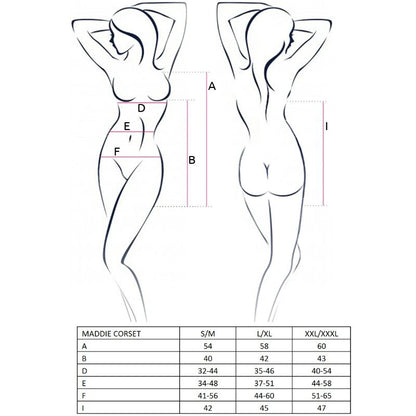PASSION - KVINNE MADDIE SVART KORSETTSTR. L/XL