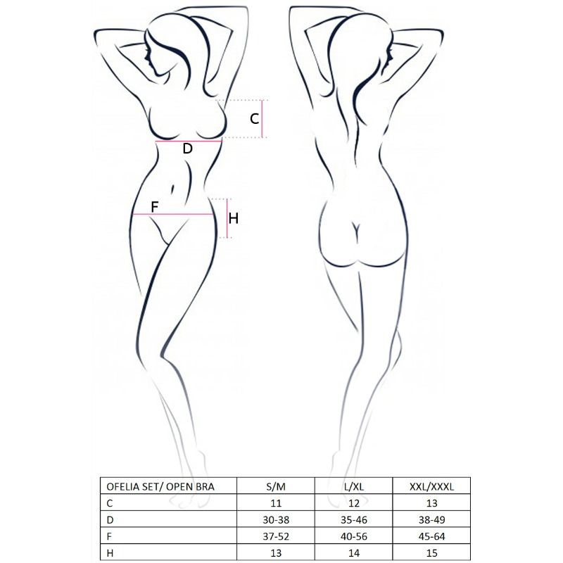 PASSION - KVINNE OFELIA SETT STØRRELSE L/XL