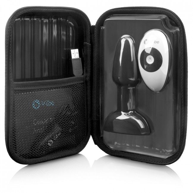 B-VIBE - RIMMING FJERNKONTROLL ANALPLUGG LITEN SVART