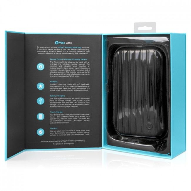 B-VIBE - RIMMING FJERNKONTROLL ANALPLUGG LITEN SVART