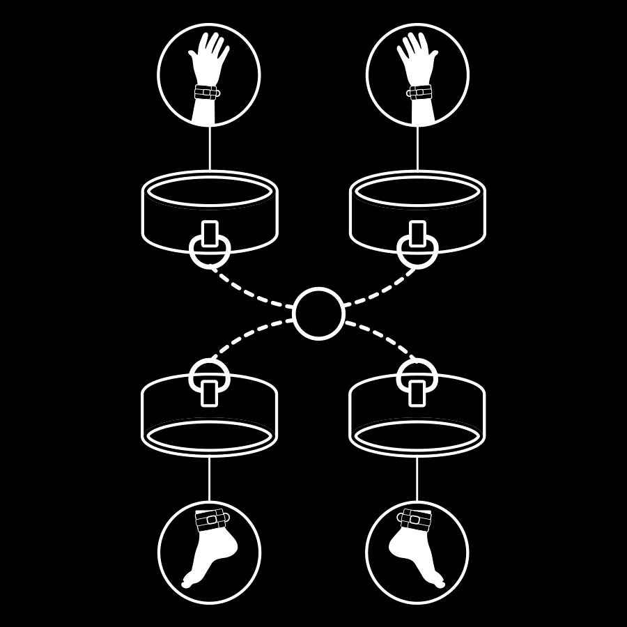 FETISH UNDERSOM - SETT MED HÅND- OG ANKELHÅNDJERN MED NOPRENFØR